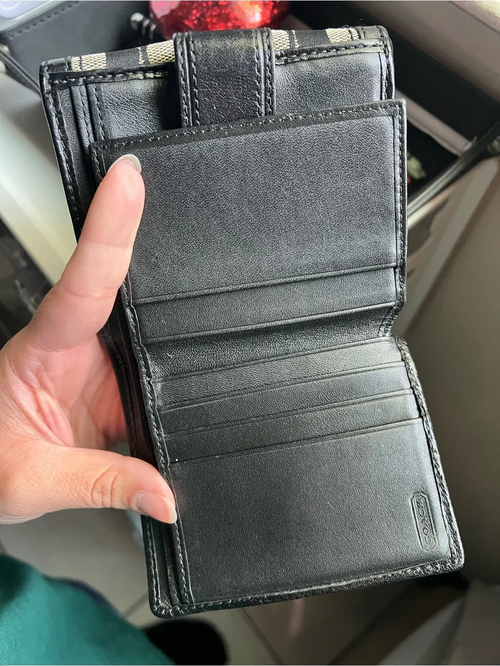 Black & Cream Signature Pattern Small Wallet